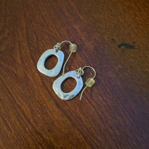 Silver Square Cut Out Earrings